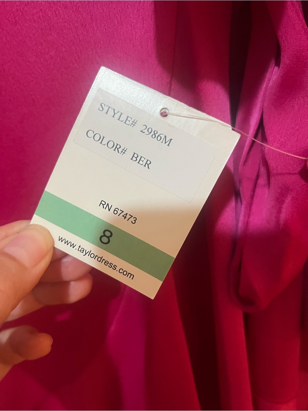 Taylor Fuchsia Wrap Dress with Ruffle High-Low Hem - Picture 4 of 6